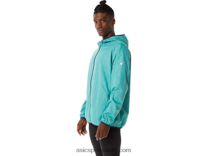 RPVB1387 estampado salvia/azul francés Asics chaqueta plegable para hombre