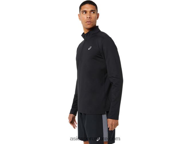 RPVB1389 rendimiento negro Asics media cremallera para hombre lista para usar