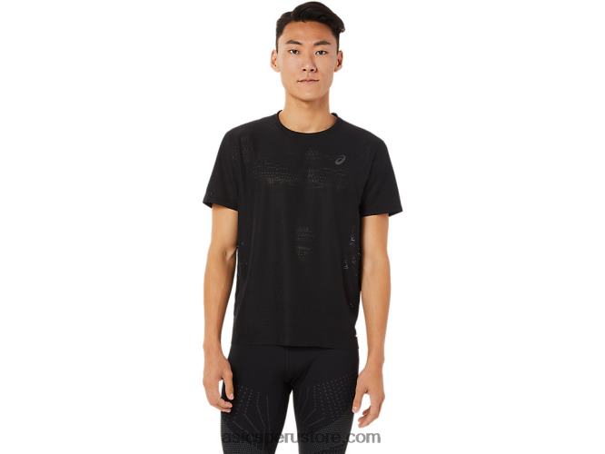 RPVB1390 rendimiento negro Asics camiseta de manga corta ventilate actibreeze para hombre
