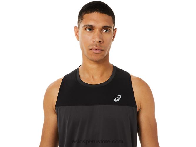 RPVB1393 rendimiento negro/gris grafito Asics camiseta de carrera masculina
