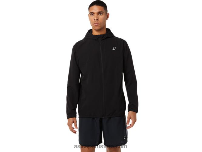 RPVB1394 rendimiento negro Asics chaqueta confeccionada para hombre