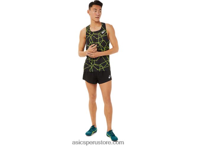 RPVB1399 rendimiento negro Asics pantalón corto tejido de malla ligera para hombre