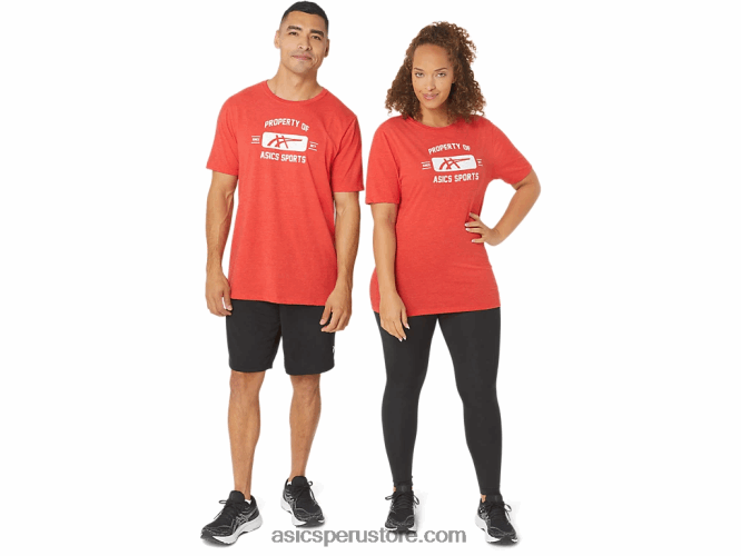 RPVB140 brezo rojo clásico Asics propiedad de manga corta de camiseta deportiva