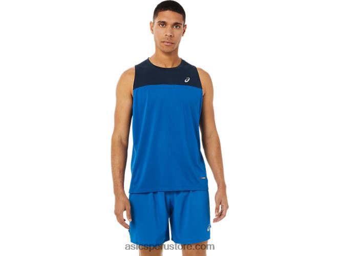 RPVB1404 unidad de azul francés/lago Asics camiseta de carrera masculina