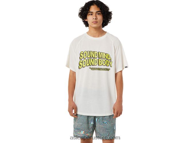 RPVB1405 crema Asics top de manga corta con bolsillo