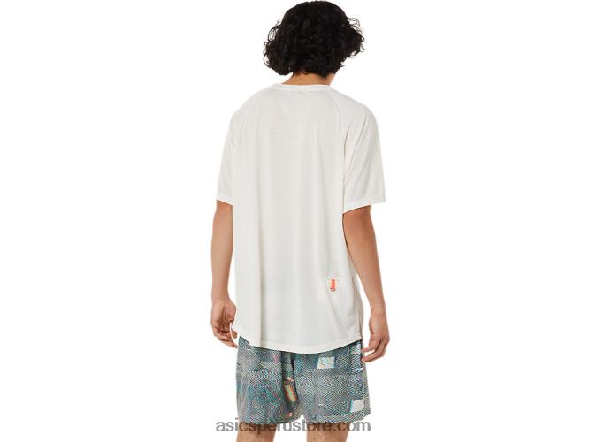 RPVB1405 crema Asics top de manga corta con bolsillo