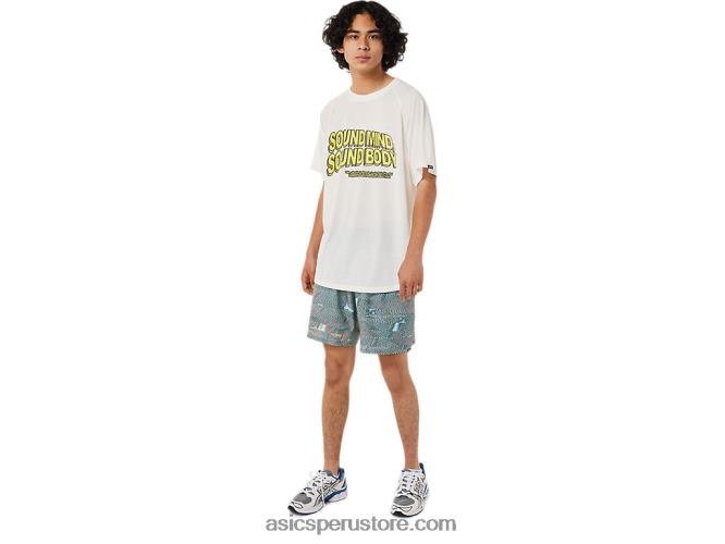 RPVB1405 crema Asics top de manga corta con bolsillo