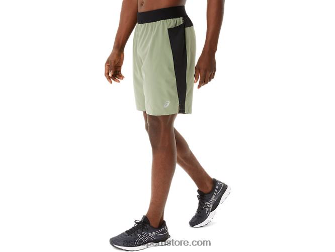 RPVB1408 verde liquen/negro rendimiento Asics pantalón corto mezclador de 9 pulgadas para hombre