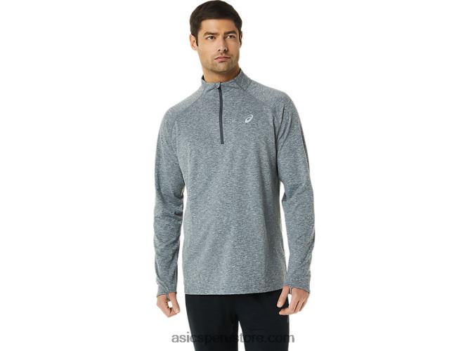 RPVB1414 brezo gris oscuro Asics tren hombre sana 1/2 zip