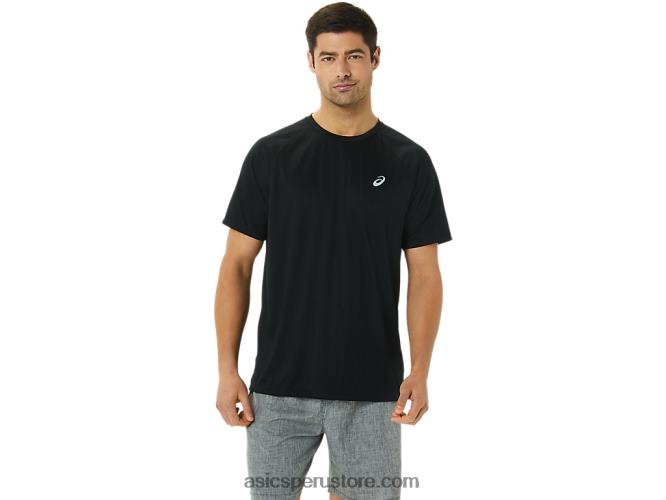 RPVB1417 rendimiento negro Asics camiseta de manga corta de lyte confeccionada para hombre