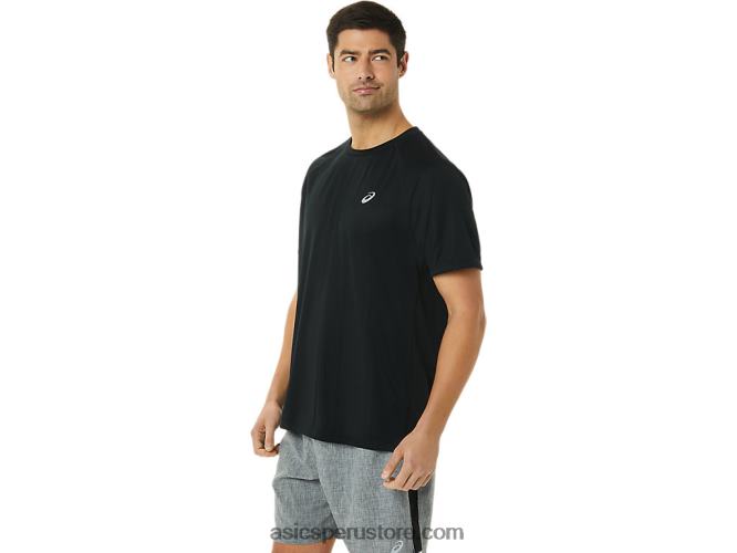 RPVB1417 rendimiento negro Asics camiseta de manga corta de lyte confeccionada para hombre