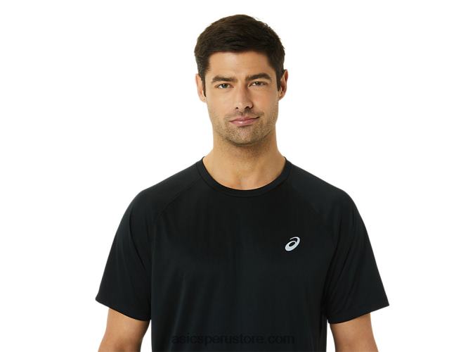 RPVB1417 rendimiento negro Asics camiseta de manga corta de lyte confeccionada para hombre