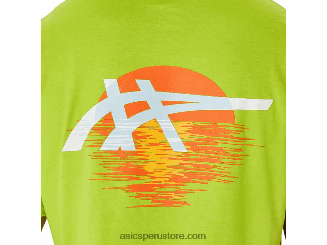 RPVB142 cáscara de limón Asics camiseta rayas amanecer