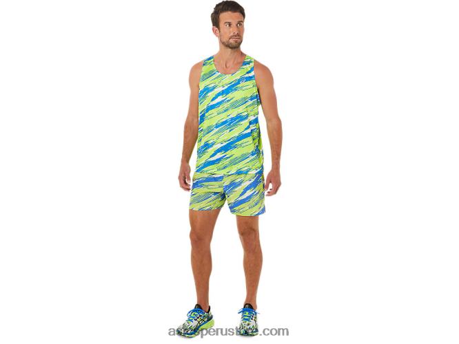 RPVB1425 peligro verde Asics pantalón corto de inyección de color para hombre