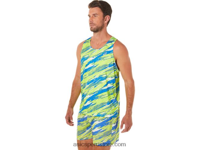 RPVB1432 peligro verde Asics camiseta de inyección de color para hombre