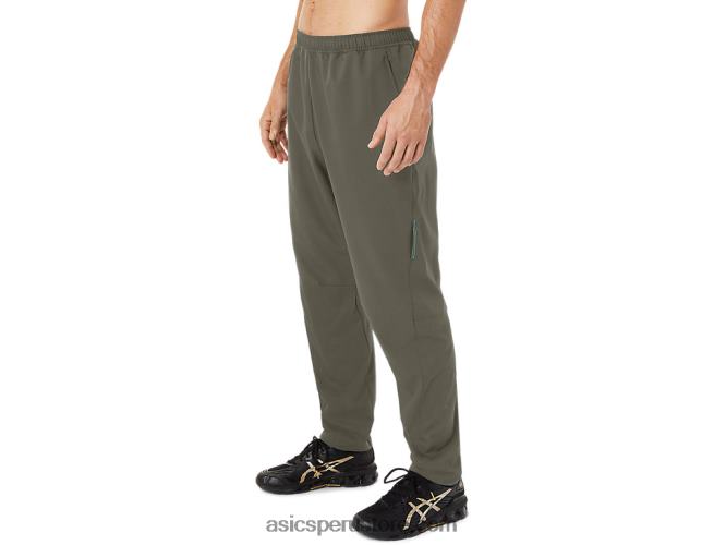 RPVB1438 manto verde Asics pantalones tejidos de hombre