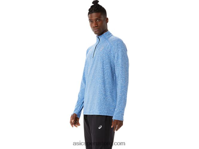 RPVB1470 lago drive brezo/azul francés Asics tren hombre sana 1/2 zip