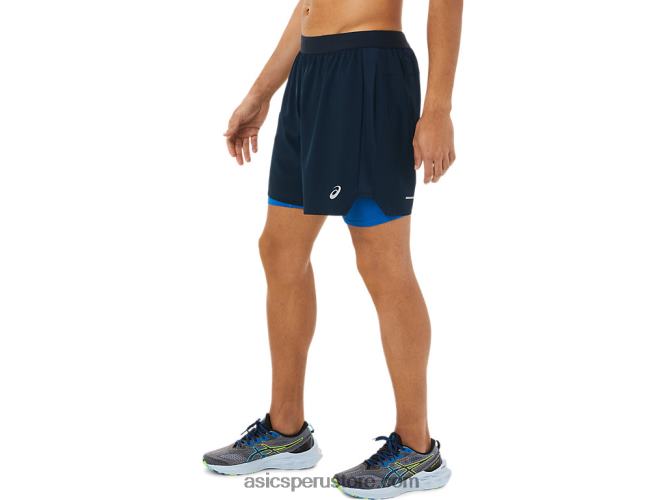 RPVB1478 unidad de azul francés/lago Asics carretera hombre 2-n-1 7in short