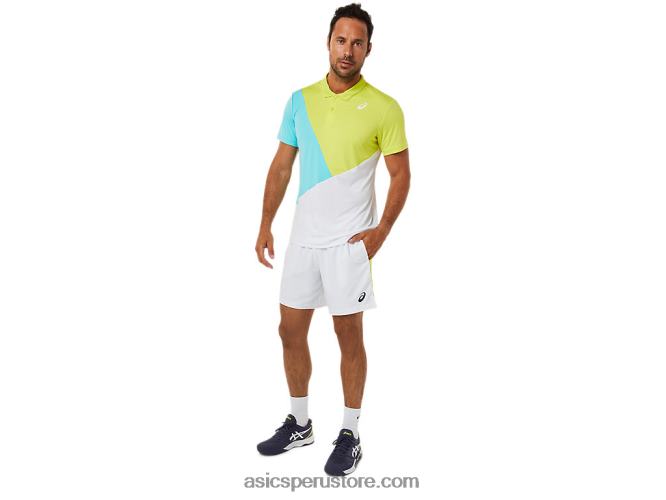 RPVB1480 blanco brillante Asics pantalón corto de corte color block para hombre