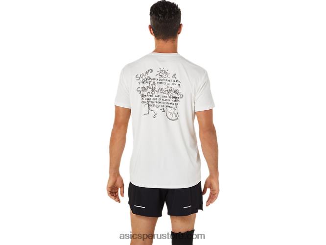 RPVB1487 blanco natural Asics camiseta de hombre ocean waste