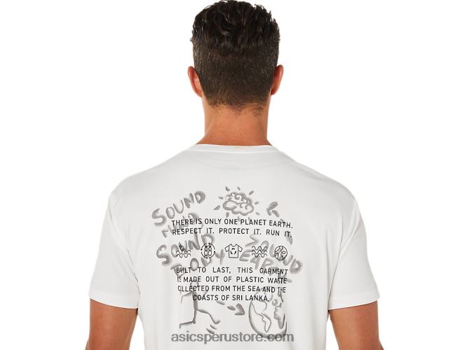 RPVB1487 blanco natural Asics camiseta de hombre ocean waste