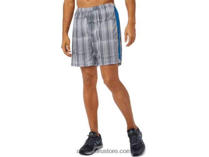 RPVB1501 impresión azul francés/lake drive Asics pantalón corto gráfico listo para usar de 7 pulgadas para hombre
