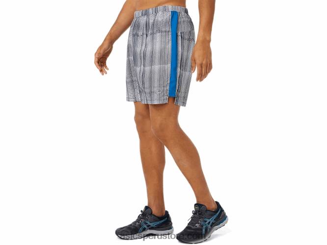 RPVB1501 impresión azul francés/lake drive Asics pantalón corto gráfico listo para usar de 7 pulgadas para hombre