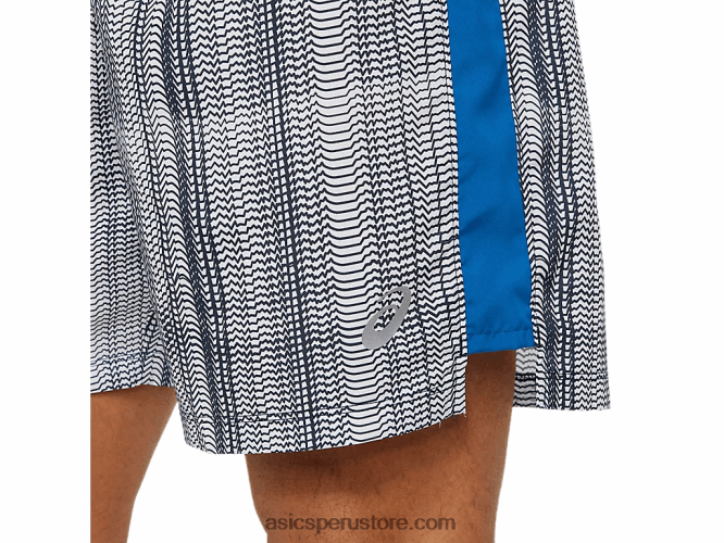 RPVB1501 impresión azul francés/lake drive Asics pantalón corto gráfico listo para usar de 7 pulgadas para hombre