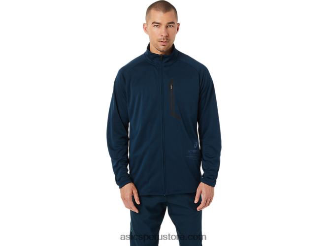 RPVB1503 azul francés Asics chaqueta de jacquard actibreeze para hombre