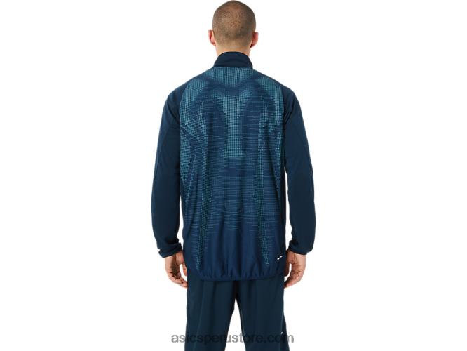 RPVB1503 azul francés Asics chaqueta de jacquard actibreeze para hombre