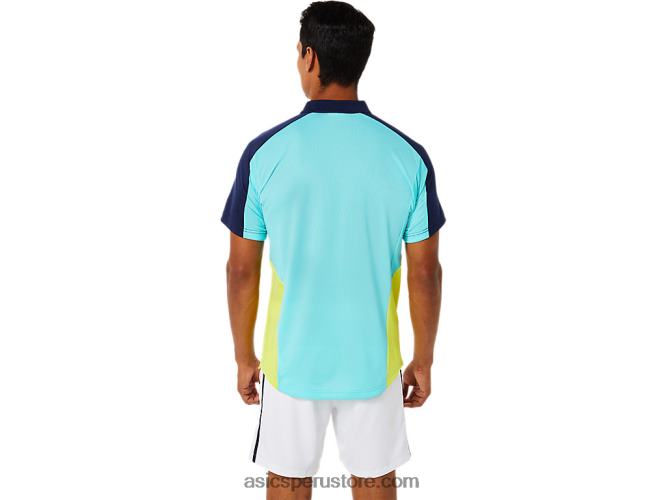 RPVB1504 blanco brillante/menta helada Asics polo de partido de hombre
