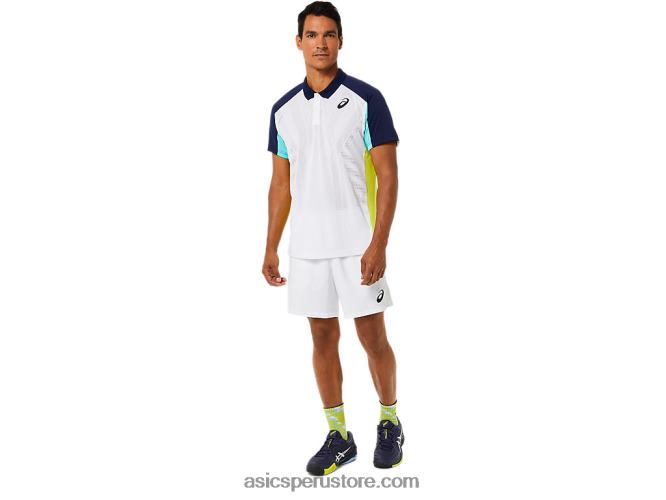 RPVB1504 blanco brillante/menta helada Asics polo de partido de hombre