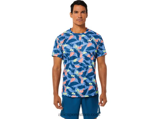 RPVB1506 índigo claro Asics playera de manga corta con gráfico Match para hombre