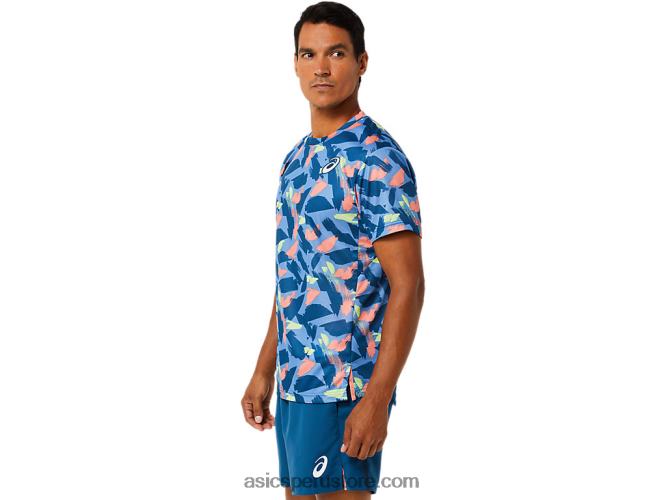 RPVB1506 índigo claro Asics playera de manga corta con gráfico Match para hombre