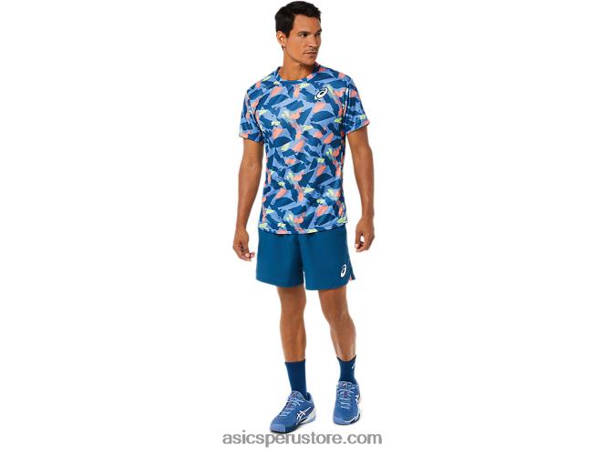 RPVB1506 índigo claro Asics playera de manga corta con gráfico Match para hombre