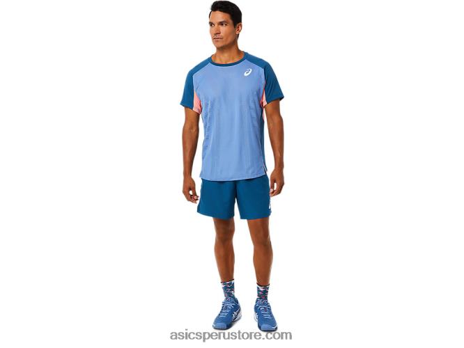 RPVB1509 índigo claro Asics top de manga corta para hombre