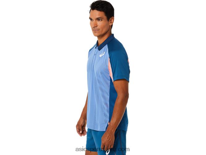 RPVB1512 índigo claro Asics polo de partido de hombre
