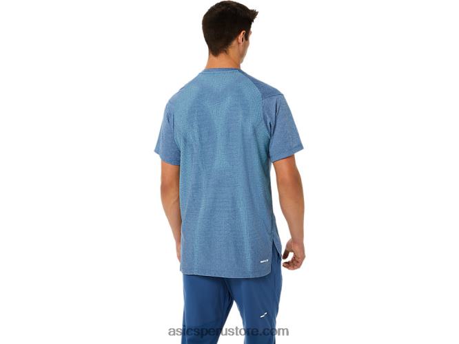 RPVB1514 gran tiburón brezo Asics top de manga corta de jacquard actibreeze para hombre