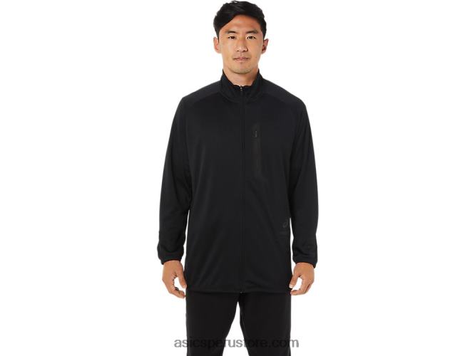 RPVB1516 rendimiento negro Asics chaqueta de jacquard actibreeze para hombre