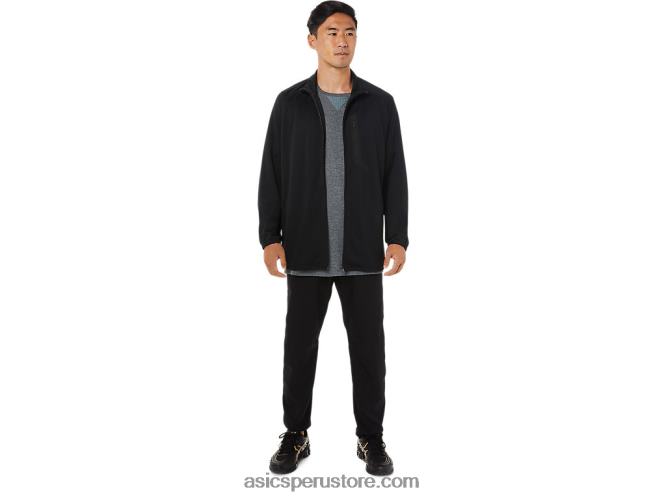 RPVB1516 rendimiento negro Asics chaqueta de jacquard actibreeze para hombre