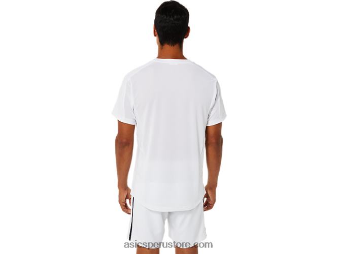 RPVB1522 blanco brillante Asics top de manga corta para hombre