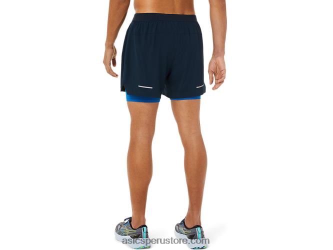 RPVB1534 unidad de azul francés/lago Asics carretera hombre 2-n-1 5in short