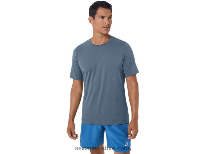 RPVB160 brezo azul acero Asics camiseta de manga corta hthr tech para hombre