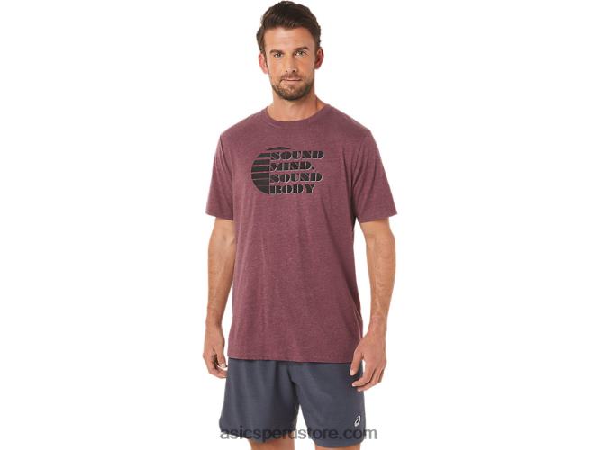 RPVB1607 Brezo profundo de Marte Asics camiseta de manga corta con eslogan