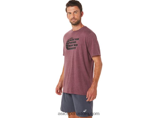 RPVB1607 Brezo profundo de Marte Asics camiseta de manga corta con eslogan