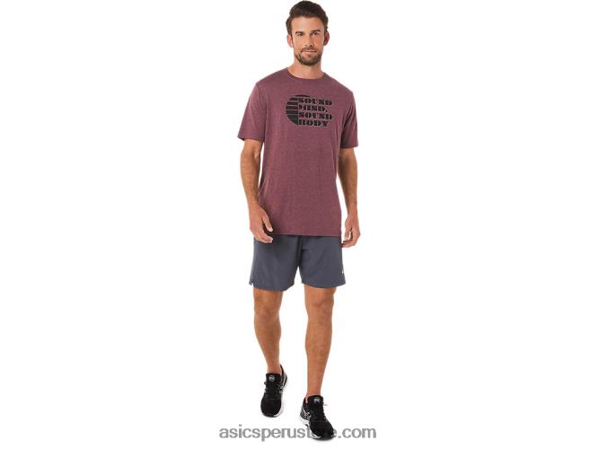 RPVB1607 Brezo profundo de Marte Asics camiseta de manga corta con eslogan