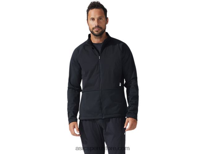 RPVB1644 rendimiento negro Asics chaqueta con cremallera completa thermostorm para hombre