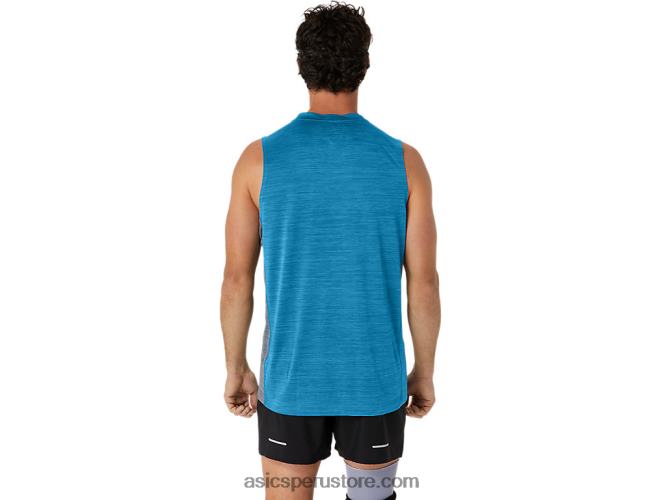 RPVB17 isla azul/hoja de roca Asics Camiseta de tirantes para hombre Train Sana Muscle