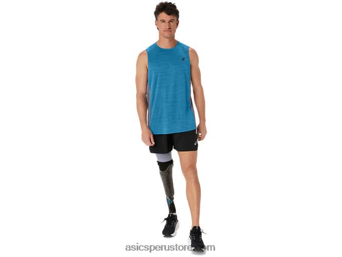 RPVB17 isla azul/hoja de roca Asics Camiseta de tirantes para hombre Train Sana Muscle