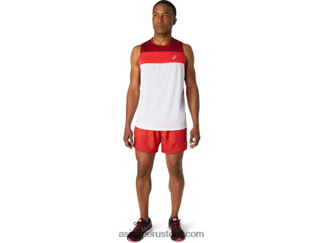 RPVB1737 blanco brillante/burdeos Asics camiseta de carrera masculina
